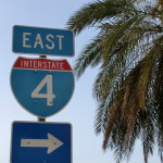 Straßenschild - Interstate Highway 4 - I-4 East