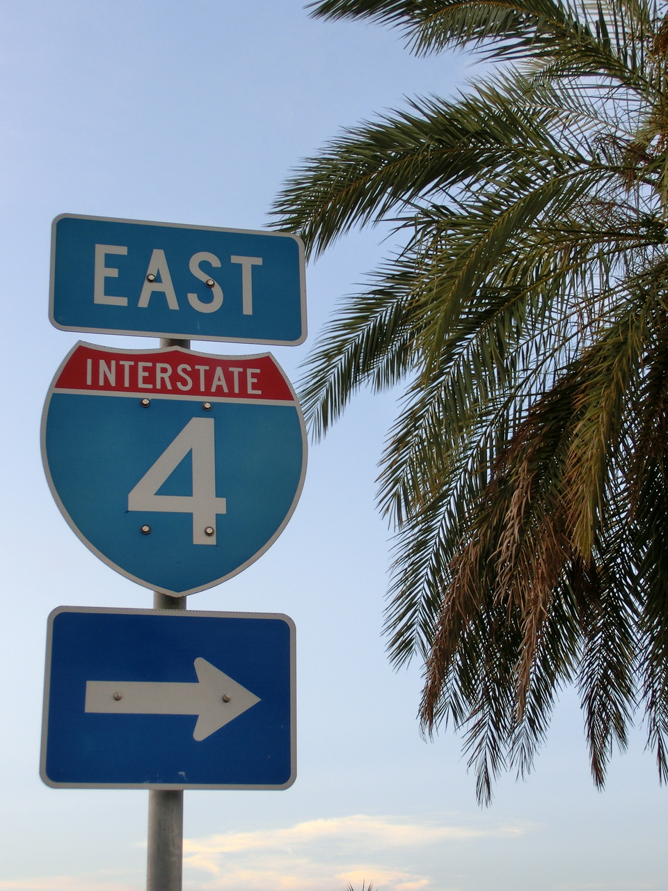 Straßenschild - Interstate Highway 4 - I-4 East