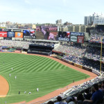 Yankees-Stadium: Innen-Panoramaaufnahme des Baseball Stadions der New York Yankees