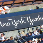 Spielerbank der New Yorker Yankees von oben