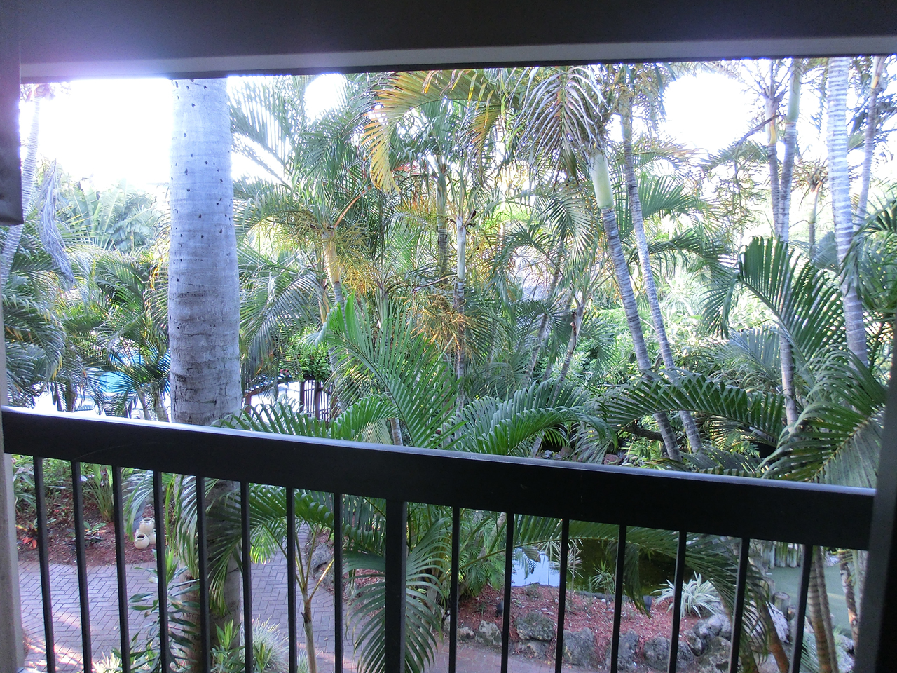 Blick vom Balkon im 1. OG in Richtung Hotel-Innenhof