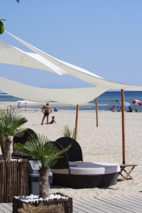 Sonnensegel am Strand von Keramoti