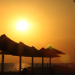 Sonnenuntergang am Strand von Keramoti