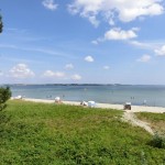 Blick über die Düne und den Sandstrand Holnis an der Ostsee / Flensburger Förde