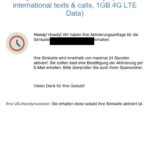 Bestätigung Lyca Mobile USA SIM-Kartenaktivierung