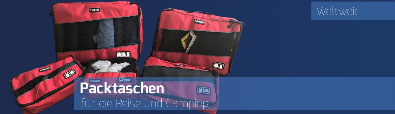 Packtaschen für die Reise und Camping