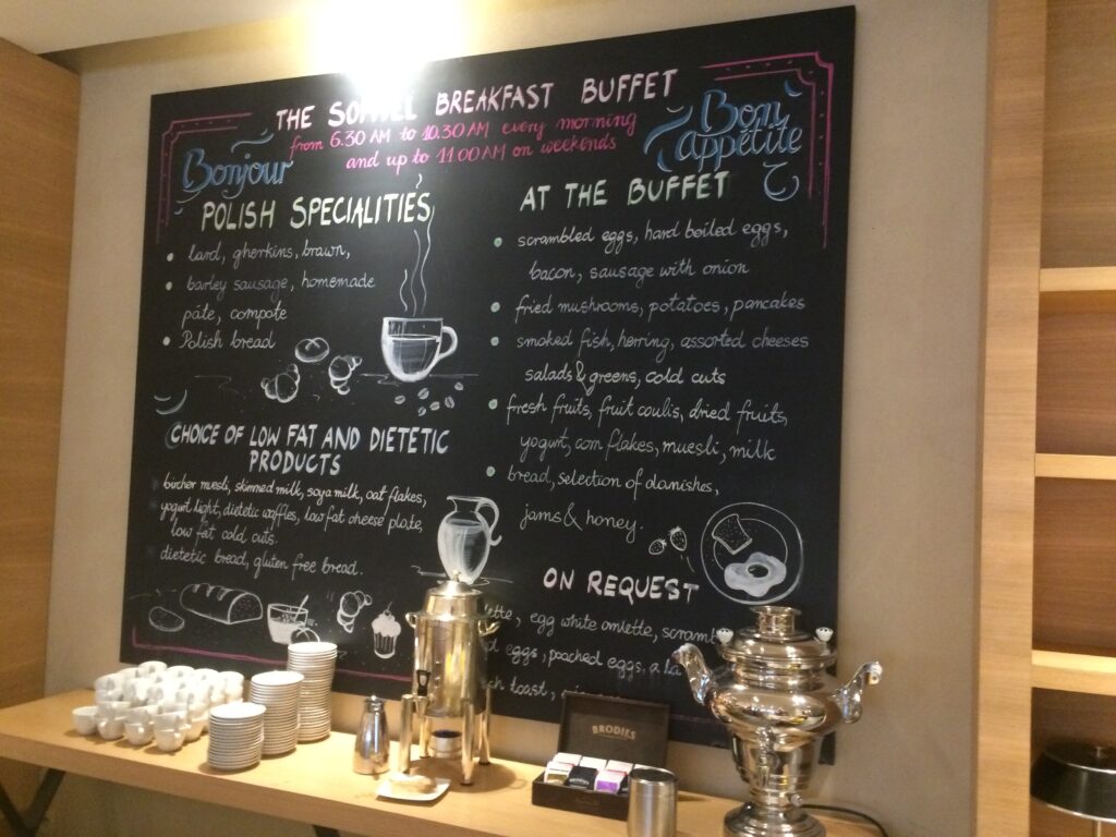 Frühstücksmenü Sofitel Victoria Warschau